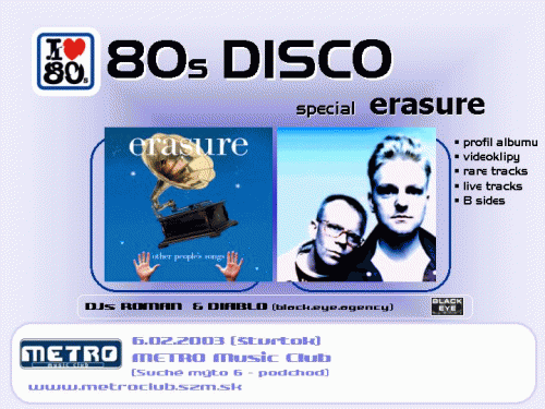 Plagát akcie: 80's Disco Special Erasure