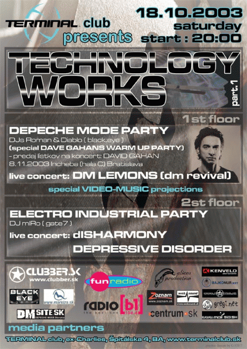 Plagát: Technology Works part. 1 (Depeche Mode Party)