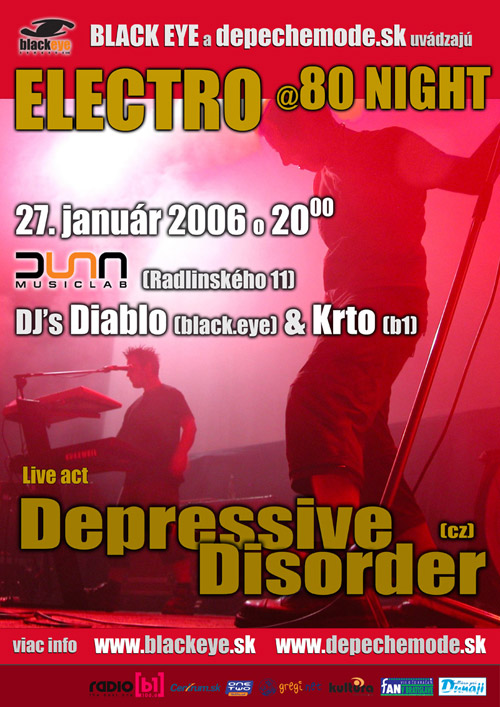 Plagát: Electro @80 Night (Depressive Disorder)