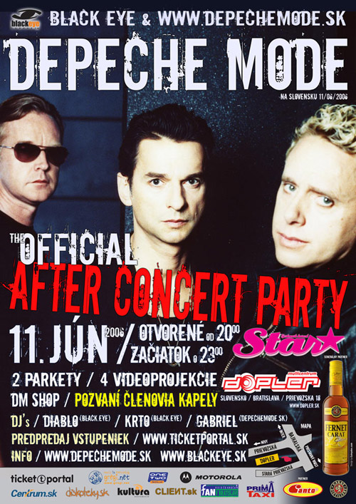 Plagát akcie: Depeche Mode Official After Concert Party