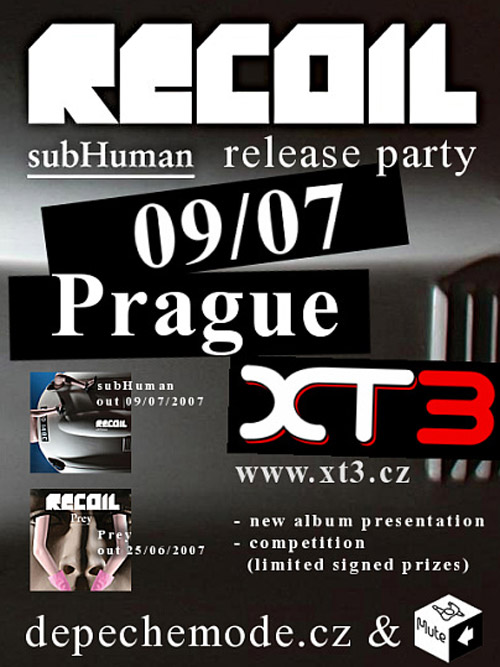 Plagát akcie: Recoil - subHuman Release Party