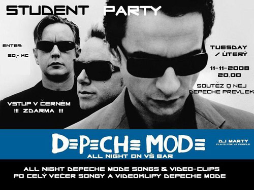 Plagát akcie: Studentská Depeche Mode all night Party