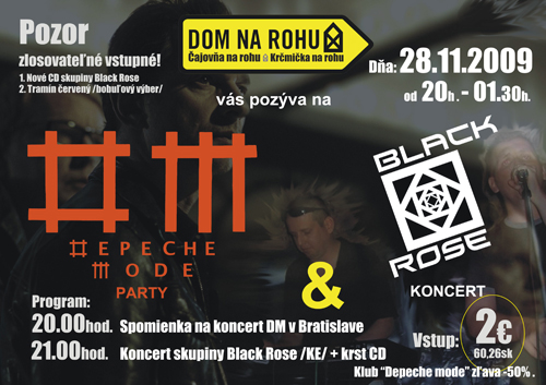 Plagát akcie: Depeche Mode Party + koncert Black Rose