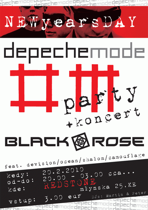 Plagát: New year's day Depeche Mode Party & Black Rose live