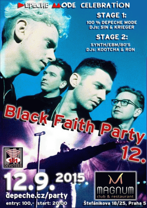 Plagát akcie: Depeche Mode Black Faith Party 12.