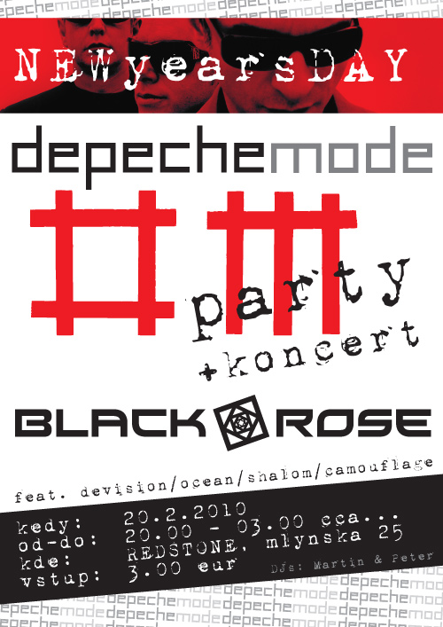 Plagát akcie: New year's day Depeche Mode Party + live Black Rose